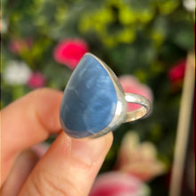 Load image into Gallery viewer, Blue Owyhee Opal 925 Silver Ring -  Size P 1/2
