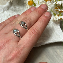 Load image into Gallery viewer, Moonstone Evil Eye 925 Silver Ring
