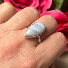 Load image into Gallery viewer, Adjustable Blue Lace Agate 925 Sterling Silver Ring
