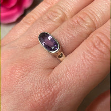 Load image into Gallery viewer, Amethyst Bar Facet 925 Sterling Silver Ring -  Size P 1/2
