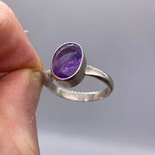 Load image into Gallery viewer, Brandberg Amethyst Facet - RARE 925 Sterling Silver Ring -  Size L 1/2
