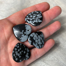 Load image into Gallery viewer, Snowflake Obsidian Thin Heart
